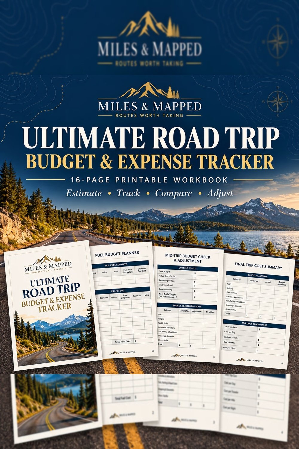 Ultimate Road Trip Budget and Expense Tracker printable PDF