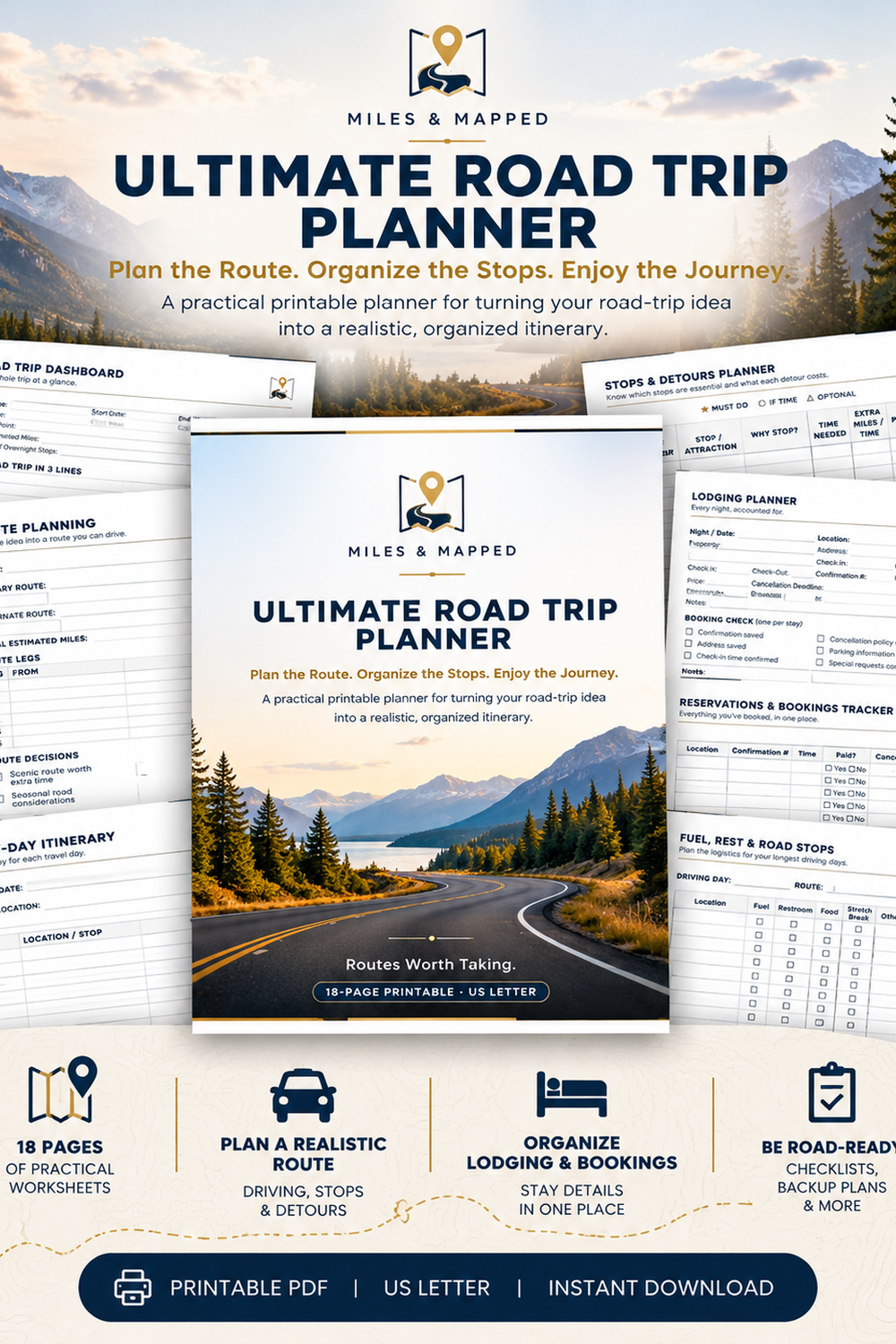 Ultimate Road Trip Planner printable PDF
